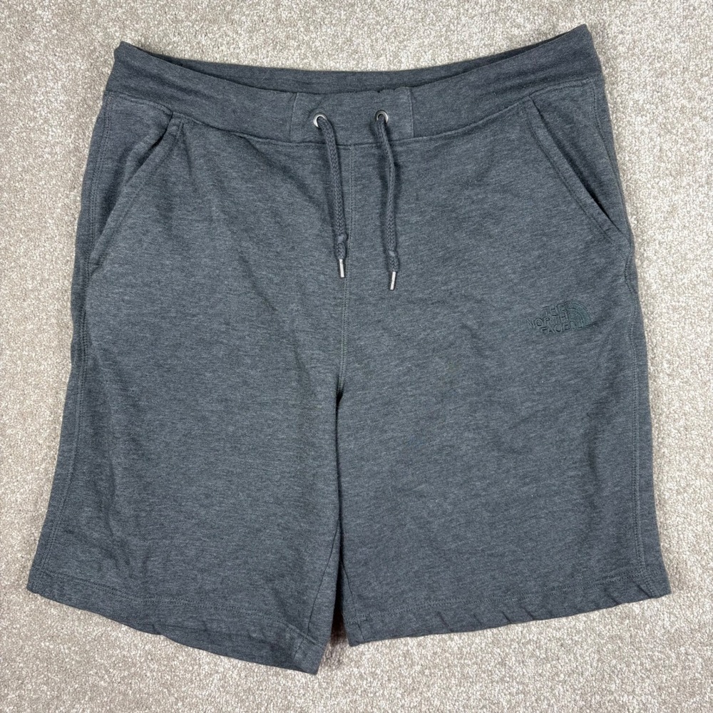 The North Face Mens Grey Fleece Drawstring Shorts Large Lounge Gym Activewear
